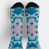 Chaussette Hex Mandala bleu et violet (Haut)