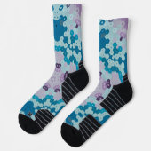 Chaussette Hex Mandala bleu et violet (Gauche)