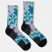 Chaussette Hex Mandala bleu et violet (Droite)