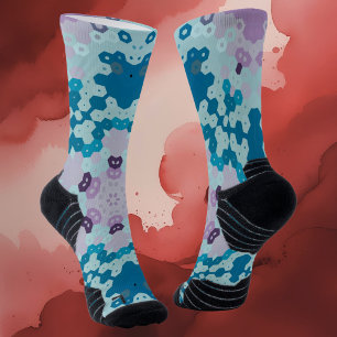 Chaussette Hex Mandala bleu et violet