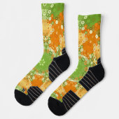 Chaussette Hex Mandala Green et Orange (Gauche)