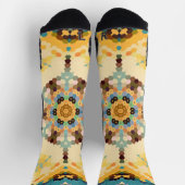 Chaussette Hex Mandala jaune et bleu (Haut)