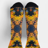 Chaussette Hex Mandala jaune et orange (Haut)
