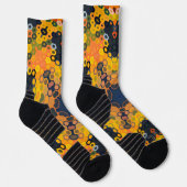 Chaussette Hex Mandala jaune et orange (Droite)