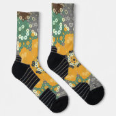 Chaussette Hex Mandala Jaune Turquoise et Brown (Droite)