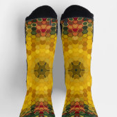 Chaussette Hex Mandala jaune vert et orange (Haut)