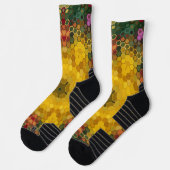 Chaussette Hex Mandala jaune vert et orange (Gauche)