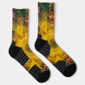 Chaussette Hex Mandala jaune vert et orange (Droite)