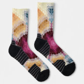 Chaussette Hex Mandala Orange rose et bleu (Droite)