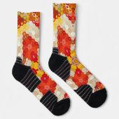 Chaussette Hex Mandala rouge et jaune (Droite)