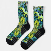 Chaussette Hex Mandala Vert et Bleu (Gauche)