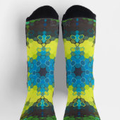 Chaussette Hex Mandala vert jaune et bleu (Haut)