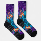Chaussette Hex Mandala violet bleu et orange (Droite)