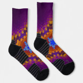 Chaussette Hex Mandala violet orange et bleu (Droite)