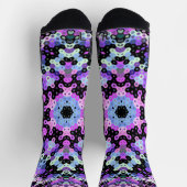 Chaussette Hex Mandala violet rose et bleu (Haut)