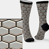 Chaussette Hexagon géométrique 3D Look Texture Chaussettes gr