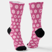 Chaussette Hexagonal Kimono Imprimer, Bourgogne et rose (Angulaire)