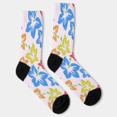 Chaussette Hibiscus Coloré, Motif De Fleurs (Droite)