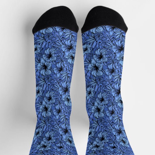 Chaussette Hibiscus dans le Motif pourpre (Haut)