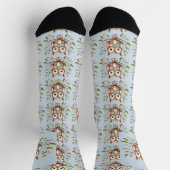 Chaussette Hibou Patchwork dans Paysage Féerique de la Forêt (Haut)