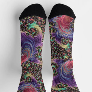Chaussette Hippie bohémienne Joyau coloré Tone Fractal Art