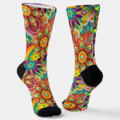 Chaussette Hippie Groovy Techno Psychedelic Thunder_Cove (Angulaire)