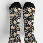 Chaussette Hippie Halloween Skulls et Fleurs Motif (Haut)