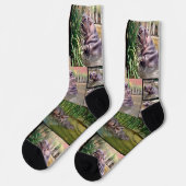 Chaussette Hippo Photo Collage, Full Print Crew Socks (Gauche)