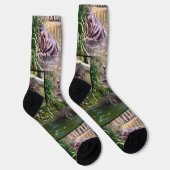 Chaussette Hippo Photo Collage, Full Print Crew Socks (Droite)