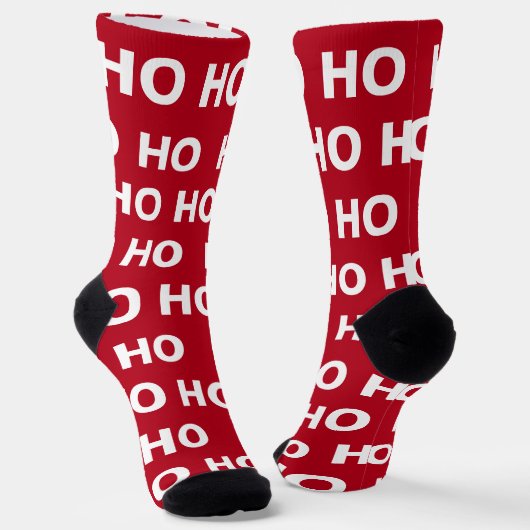 Chaussette Ho Ho Ho Fun Noël Rouge Blanc Vacances Hommes (Angulaire)