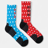 Chaussette HO HO HO Rouge Bleu Blanc Points (Droite)