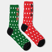 Chaussette HO HO HO Rouge Vert Blanc Points (Droite)
