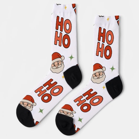 Chaussette Holiday Cheer Socks – Animated Santa “Ho Ho Ho” (Gauche)