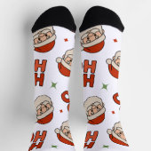 Chaussette Holiday Cheer Socks – Animated Santa “Ho Ho Ho” (Haut)