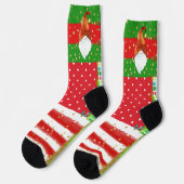 Chaussette Holiday Dots, Stripes and Gnomes (Gauche)