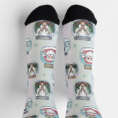 Chaussette Holiday Socks Christmas Snow Globe Jars  (Haut)