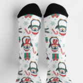 Chaussette Holiday Socks with Christmas Penguins, Snowflakes (Haut)