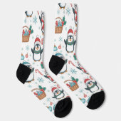 Chaussette Holiday Socks with Christmas Penguins, Snowflakes (Droite)