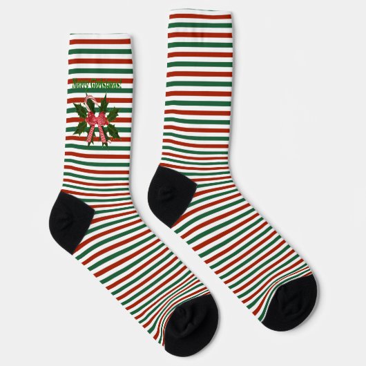 Chaussette Holly Jolly Joyeux Chaussettes elfes rayées de Noë (Droite)