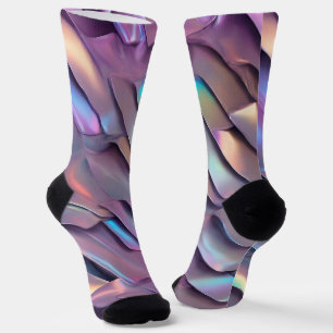 Chaussette Holographie abstraite/iridescente futuriste