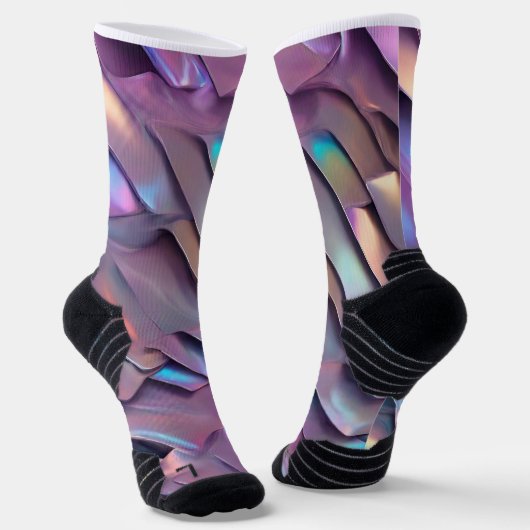 Chaussette Holographie abstraite/iridescente futuriste (Angulaire)