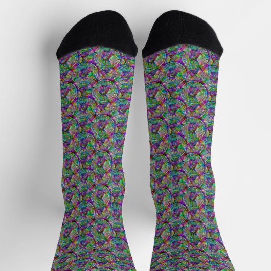 Chaussette Holographique Motif Bitcoin Crypto argent Cool Gee (Haut)
