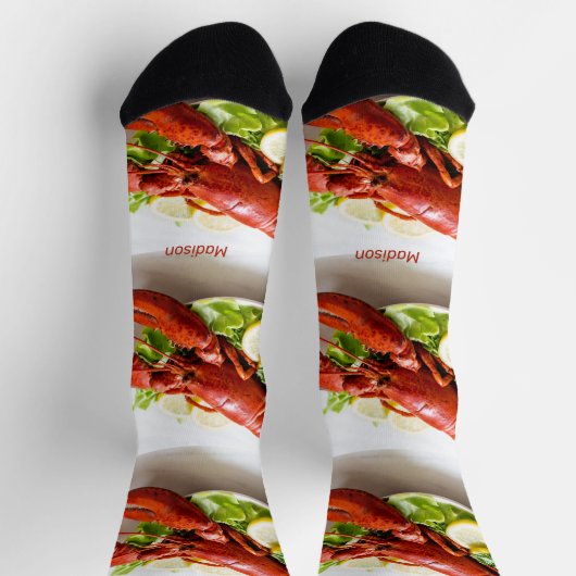 Chaussette Homard de nom personnalisé (Haut)