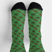 Chaussette Homards et bouées de pêche sur Noël vert (Haut)