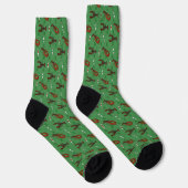Chaussette Homards et bouées de pêche sur Noël vert (Droite)