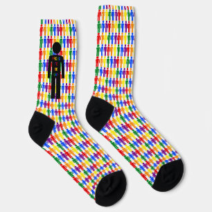 Chaussette Hommes gays LGBTQ Silhouette et Arc-en-ciel