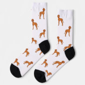 Chaussette Hongrois Vizsla Cute Cartoon Pointer Chien Motif (Gauche)