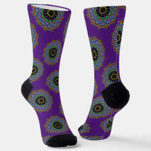 Chaussette Horloge à main peinte Mandala 24