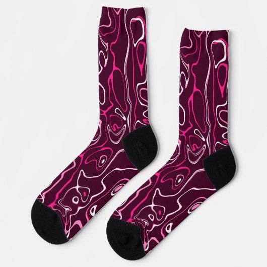 Chaussette Hot pink damascus abstract swirls cool pattern (Gauche)