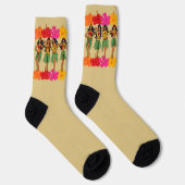 Chaussette Hula Dancing Girls and Hibiscus Flowers (Droite)